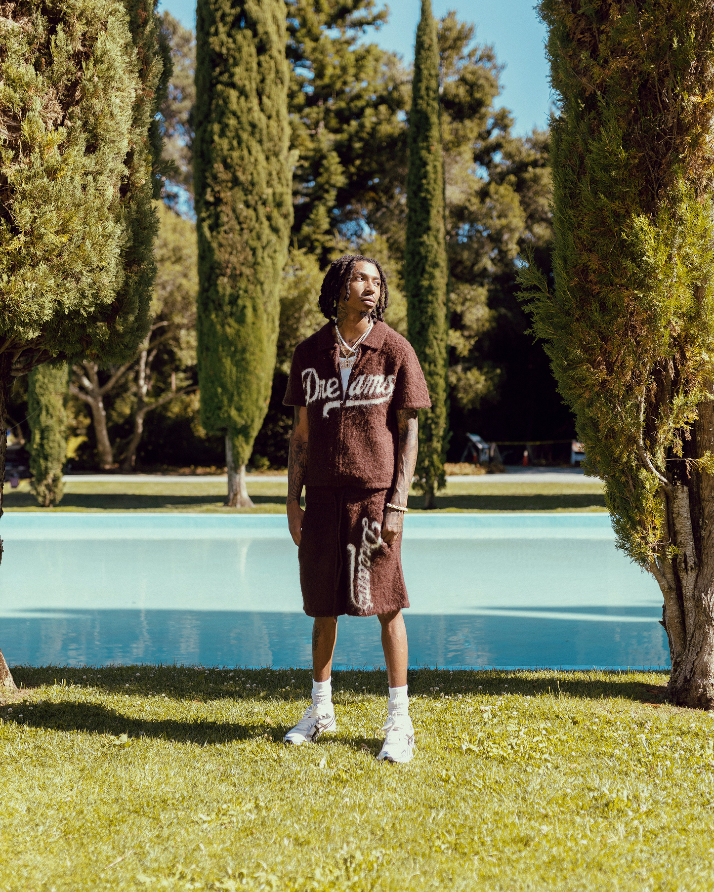 MOHAIR SHORTS - BROWN