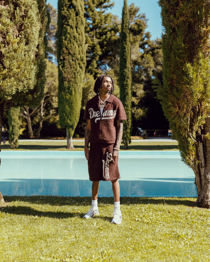 MOHAIR SHORTS - BROWN