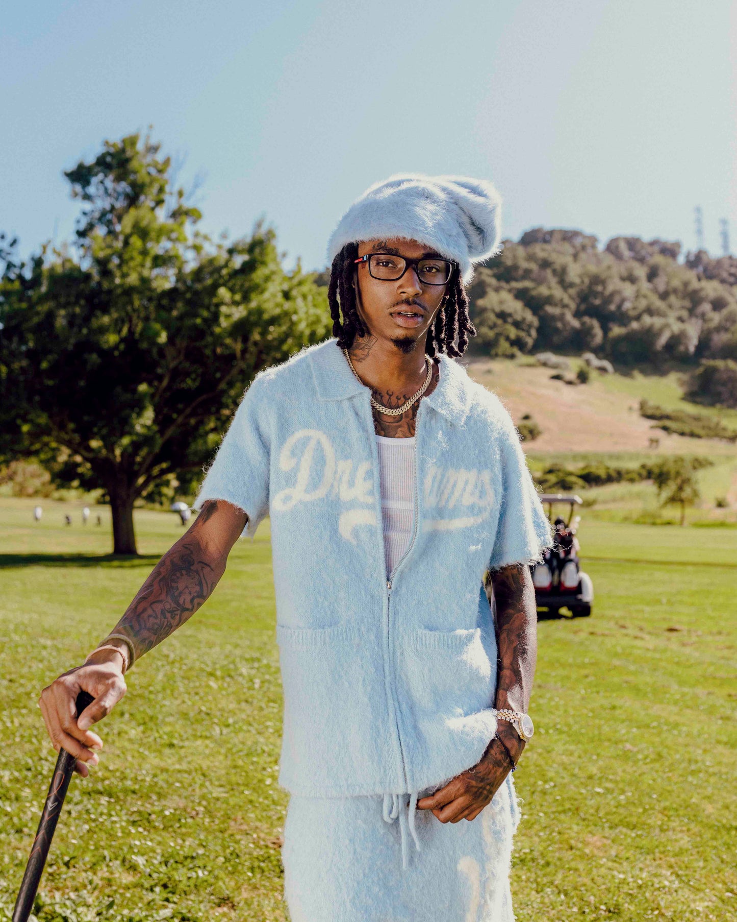 MOHAIR SHORTS - BLUE