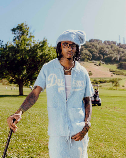 MOHAIR SHORTS - BLUE