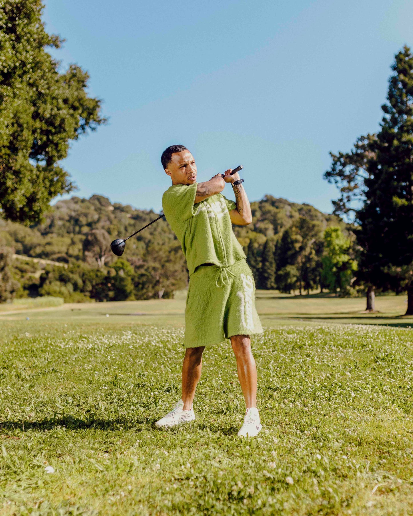 MOHAIR SHORTS - GREEN